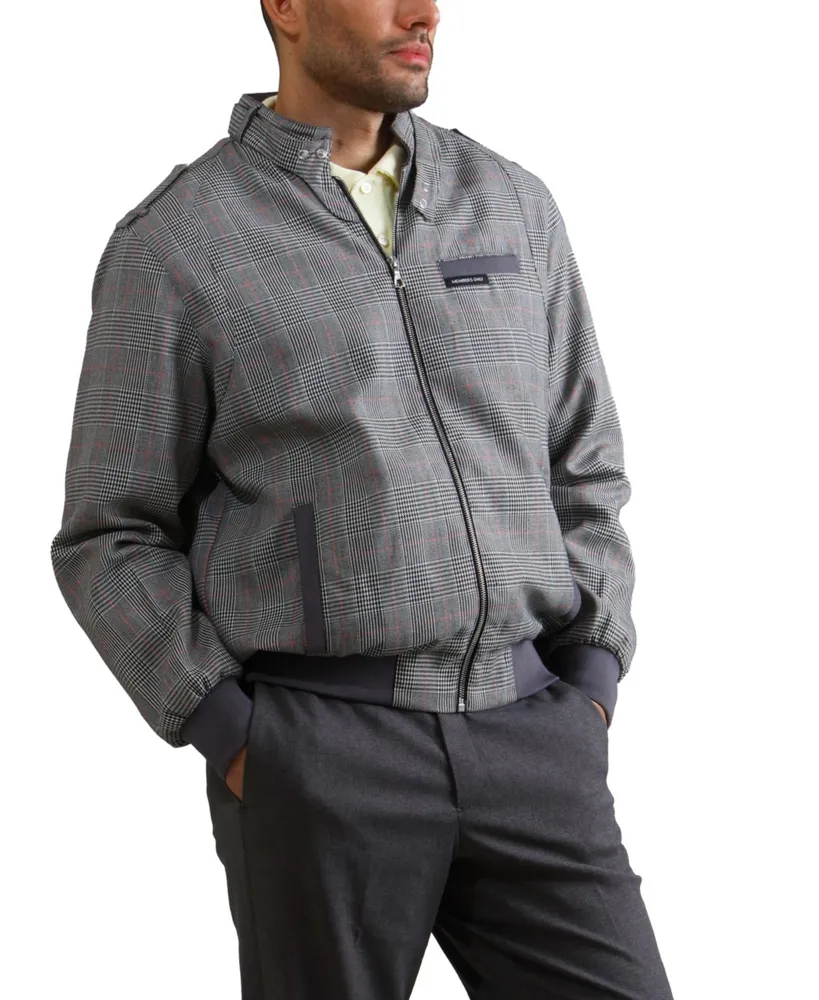 Members Only Men's Anderson Glen Plaid Iconic Racer Jacket