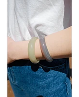 seree Smoke — Opaque light green jade stone bangle