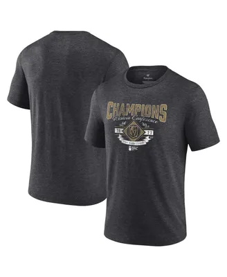 Men's Fanatics Heather Charcoal Vegas Golden Knights 2023 Western Conference Champions Icing Tri-Blend T-shirt
