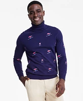 Club Room Men's Cotton Skier Embroidered Turtleneck Sweater, Created for Macy's