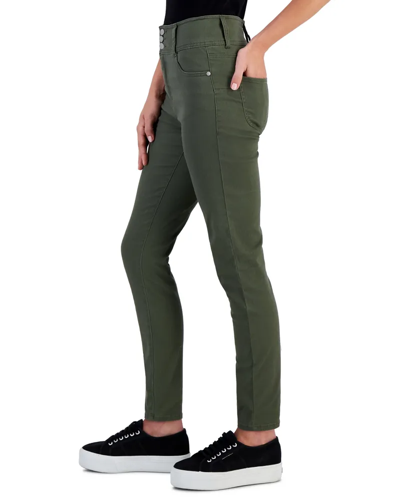 Dollhouse Juniors' Triple-Button Skinny Jeans