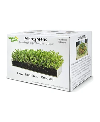 Window Garden Microgreens Growing Kit - Includes Microgreen Seeds, Organic Pea Shoot (3 Pack Refill) - Indoor Microgreen Grow Starter Kit