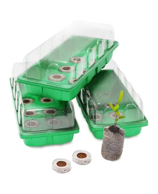 Window Garden Mini Greenhouse Seed Starter Kit - Reusable Plastic Indoor Seed Starter Tray with Dome and Seed Starter Soil Pods for (3