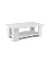 Costway Coffee Table 2-Tier Modern Center Cocktail Table W/Storage Shelf