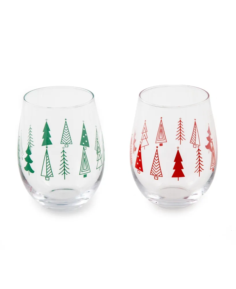 Spode Christmas Tree Stemless Wine Glasses, Set Of 4 - Macy's