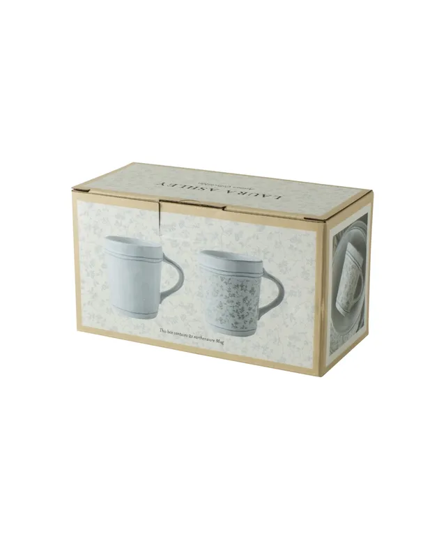 Laura Ashley Artisan Set of 2 Mugs, Service for 2 - White