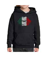 La Pop Art Girls Word Hooded Sweatshirt - Latina Lips