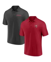 Men's Fanatics Red, Pewter Tampa Bay Buccaneers Dueling Two-Pack Polo Shirt Set