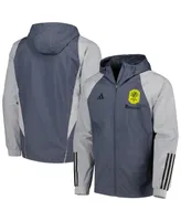 Men's adidas Charcoal Nashville Sc All-Weather Raglan Hoodie Full-Zip Jacket