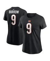 Women's Nike Joe Burrow Black Cincinnati Bengals Player Name and Number T-shirt