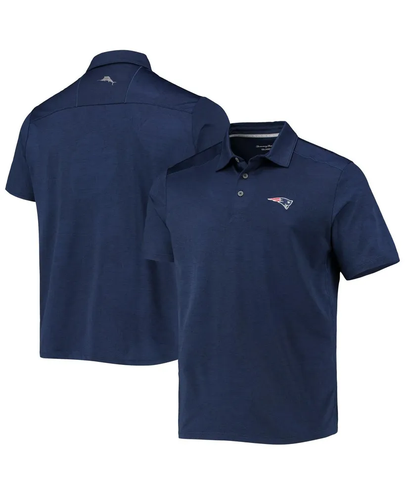 Men's Tommy Bahama Navy New England Patriots Palm Coast Delray Frond Allover IslandZone Polo Shirt