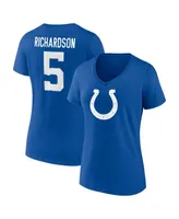 Women's Fanatics Anthony Richardson Royal Indianapolis Colts Icon Name and Number V-Neck T-shirt