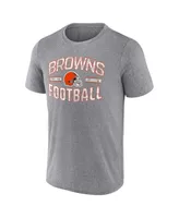 Men's Fanatics Heathered Gray Cleveland Browns Want To Play T-shirt