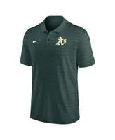 Men's Nike Green Oakland Athletics Authentic Collection Victory Striped Performance Polo Shirt