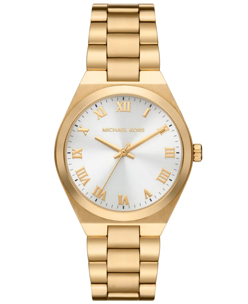 Michael Kors Women's Lennox Quartz Three-Hand -Tone Stainless Steel Watch 37mm