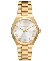 Michael Kors Women's Lennox Quartz Three-Hand -Tone Stainless Steel Watch 37mm