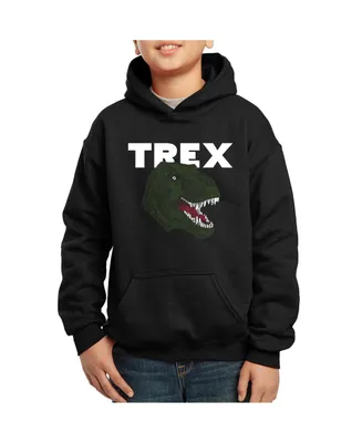 Big Boy's Word Art Hooded Sweatshirt - T-Rex Head