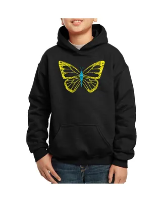 Big Boy's Word Art Hooded Sweatshirt - Butterfly