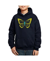 La Pop Art Boys Word Art Hooded Sweatshirt - Butterfly