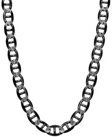 Men's Mariner Link 22" Chain Necklace (10mm) in Black Ruthenium-plated Sterling Silver