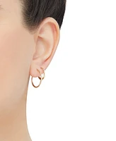 Italian Gold 2-Pc. Set Polished & Twist Style Small Hoop Earrings in 10k Gold