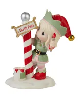 Precious Moments Greetings From The North Pole Annual Elf Bisque Porcelain Figurine