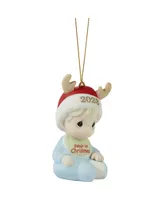 Precious Moments Baby's First Christmas 2023 Dated Boy Bisque Porcelain Ornament