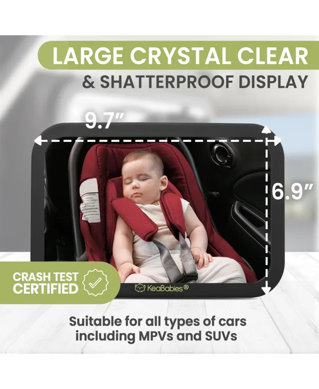 KeaBabies Baby Car Mirror, Large Shatterproof Mirror for Seat Rear Facing,  Carseat Infant