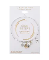 Unwritten Crystal Flower, Butterfly And Bezel Charm Bracelet