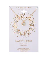 Unwritten Cubic Zirconia 14K Gold Flash Plated Brass Heart Design Pendant Necklace