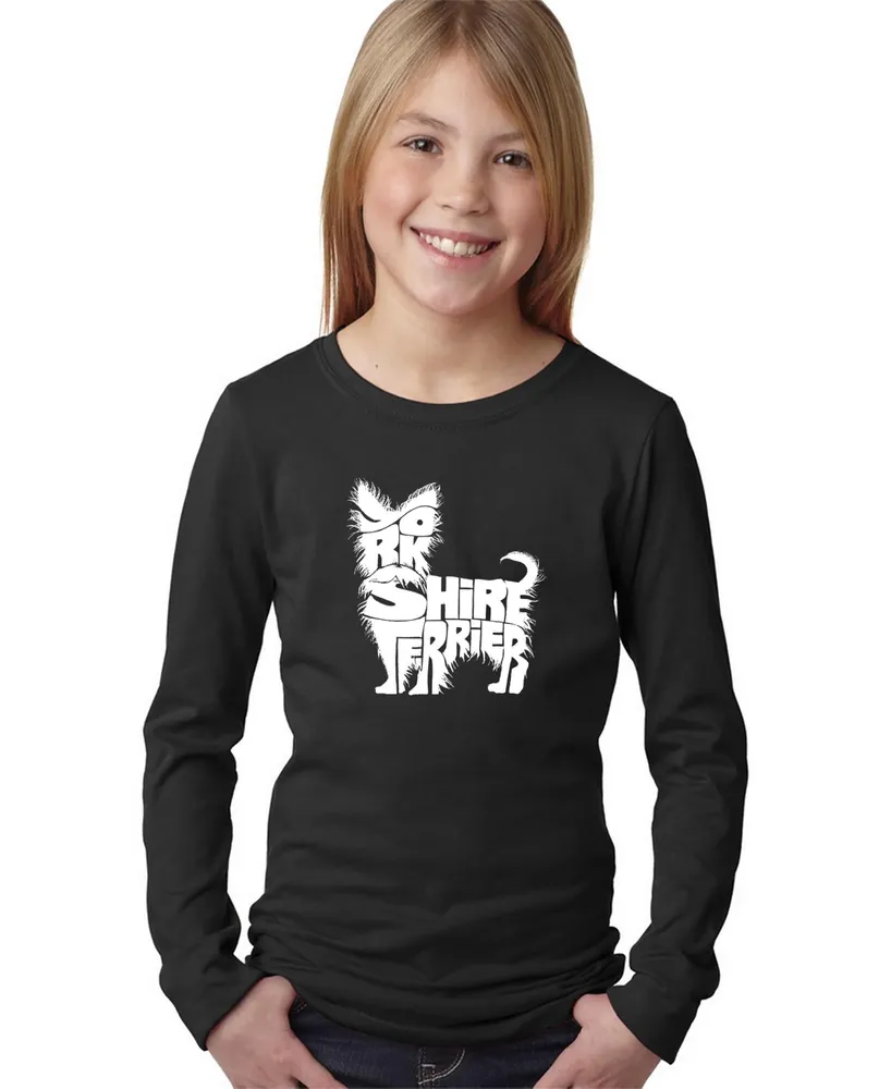 La Pop Art Girls Word Long Sleeve - Yorkie