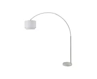 Fc Design Modern 81" Tall Standing Adjustable Arched Floor Lamp with Double Drum Shade and Marble Base