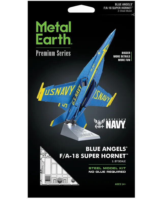University Games Fascinations Metal Earth Premium Series Iconx 3D Metal  Model Kit Blue Angels F/A