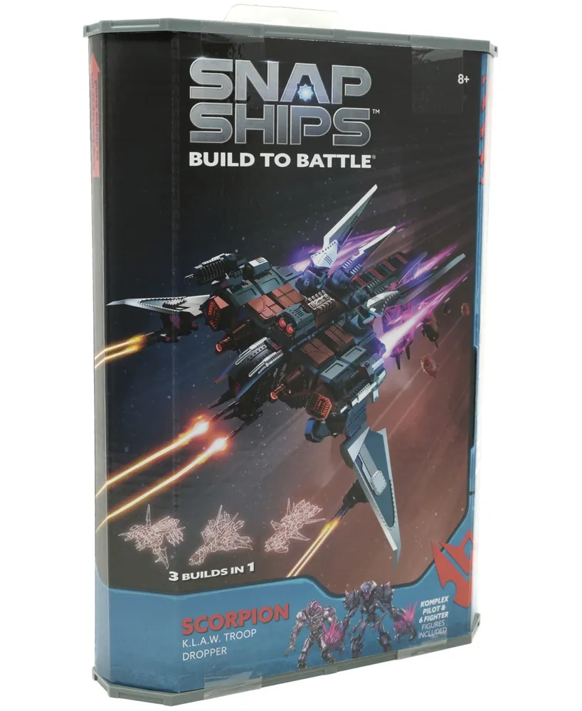 Playmonster Snap Ships Build to Battle Scorpion K.l.a.w. Troop Dropper