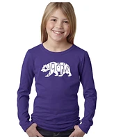 La Pop Art Girls Word Art Long Sleeve T-Shirt - California Bear