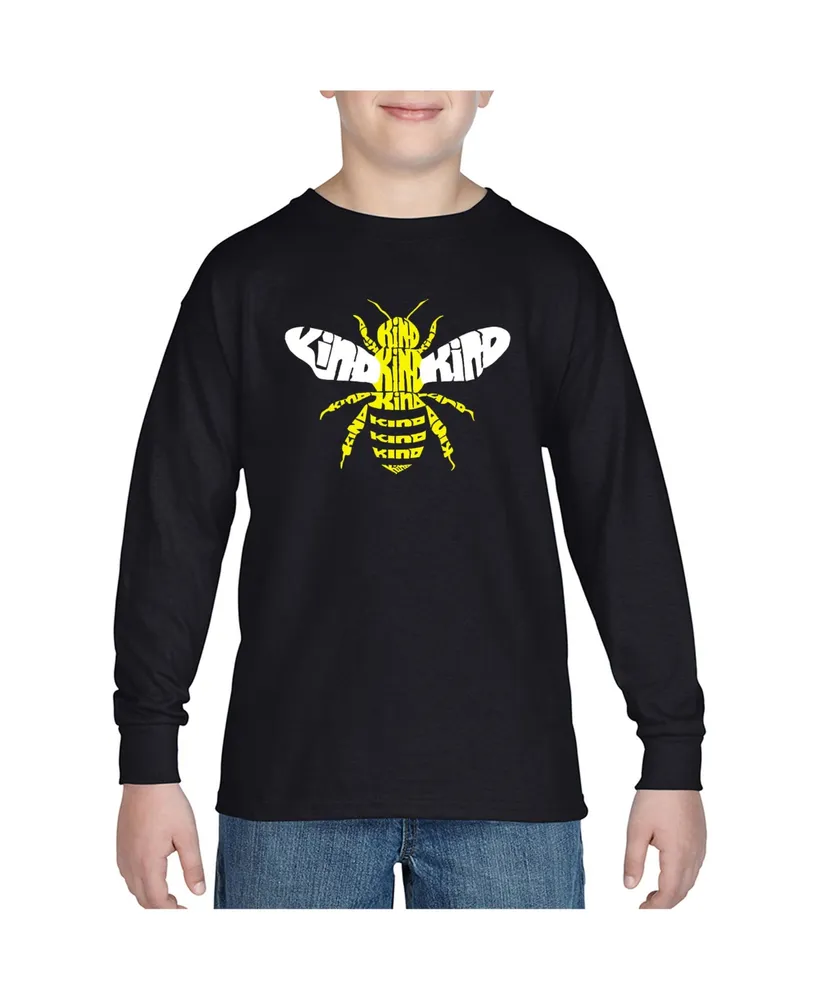 Big Boy's Word Art Long Sleeve T-shirt - Bee Kind