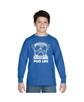 Big Boy's Word Art Long Sleeve T-shirt - Pug Life