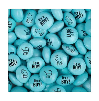 2lb It's a Boy Baby Shower Light Blue Candy Coated Milk Chocolate Minis (Approx. 1,000 pcs)