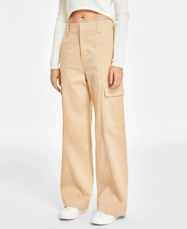 Ruched Wide-Leg Cargo Pants