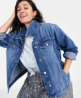 On 34th Women's Classic Denim Trucker Jacket, Created for Macy's