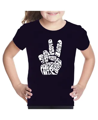 La Pop Art Girls Word T-shirt - Peace Out