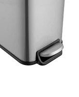 QualiaZero Two 1.3 Gallon Slim Step On Trash Can Set, 2 Pieces, Stainless Steel, Twin Pack