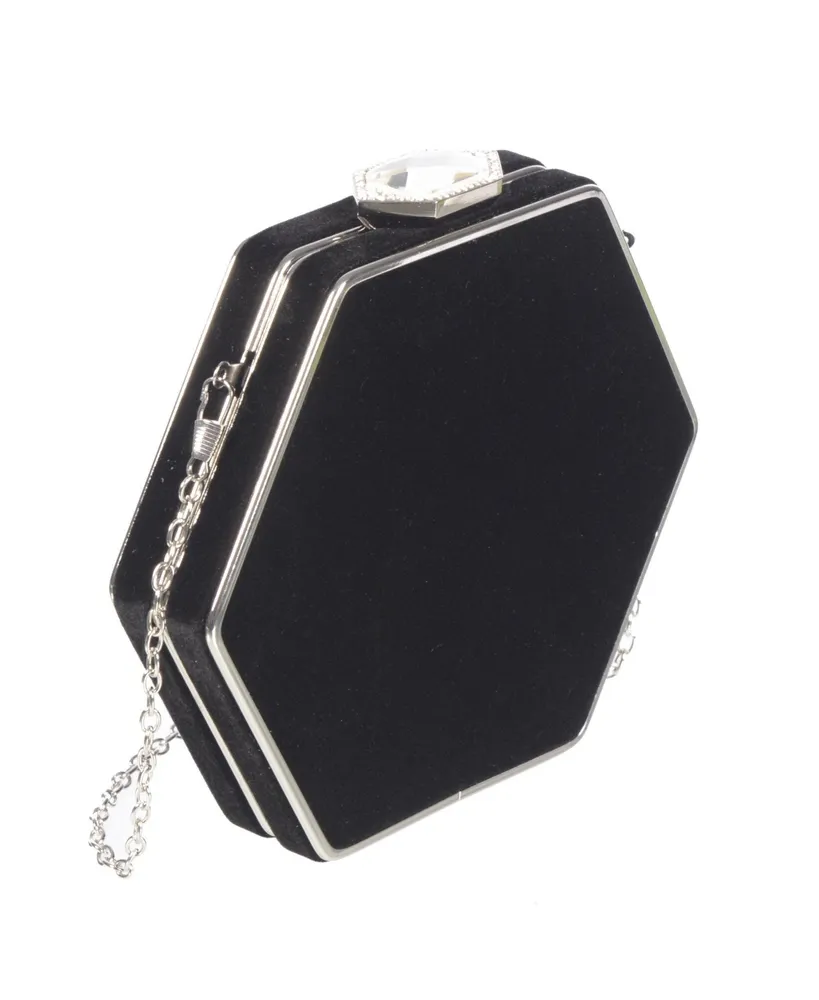 Club Rochelier Ladies Velvet Evening Bag with Jewel Closure