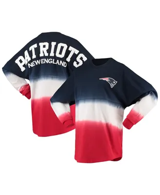 Women's Fanatics Navy, Red New England Patriots Ombre Long Sleeve T-shirt