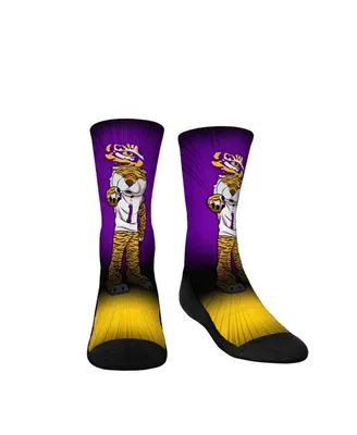 Youth Boys and Girls Rock 'Em Socks Lsu Tigers Mascot Pump Up Crew Socks