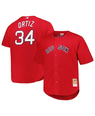 Men's Mitchell & Ness David Ortiz Red Boston Sox Big and Tall Cooperstown Collection Batting Practice Replica Jersey