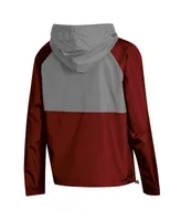 Women's Champion Crimson Oklahoma Sooners Colorblocked Packable Raglan Half-Zip Hoodie Jacket