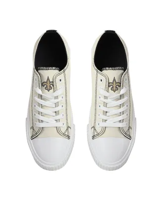 Women's Foco Cream New Orleans Saints Low Top Canvas Shoes