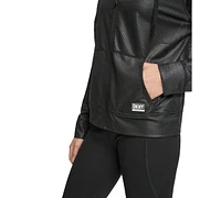 Dkny Sport Women's Honeycomb Mesh Full-Zip Hoodie