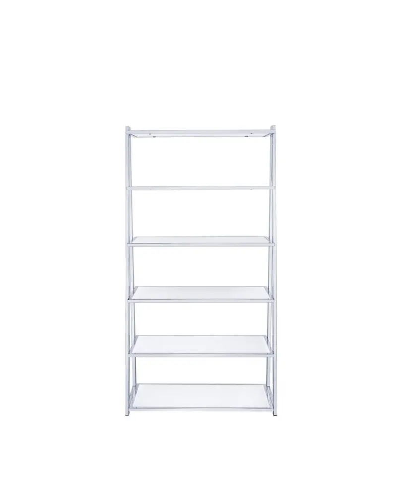 Simplie Fun Coleen Bookshelf In High Gloss & Chrome